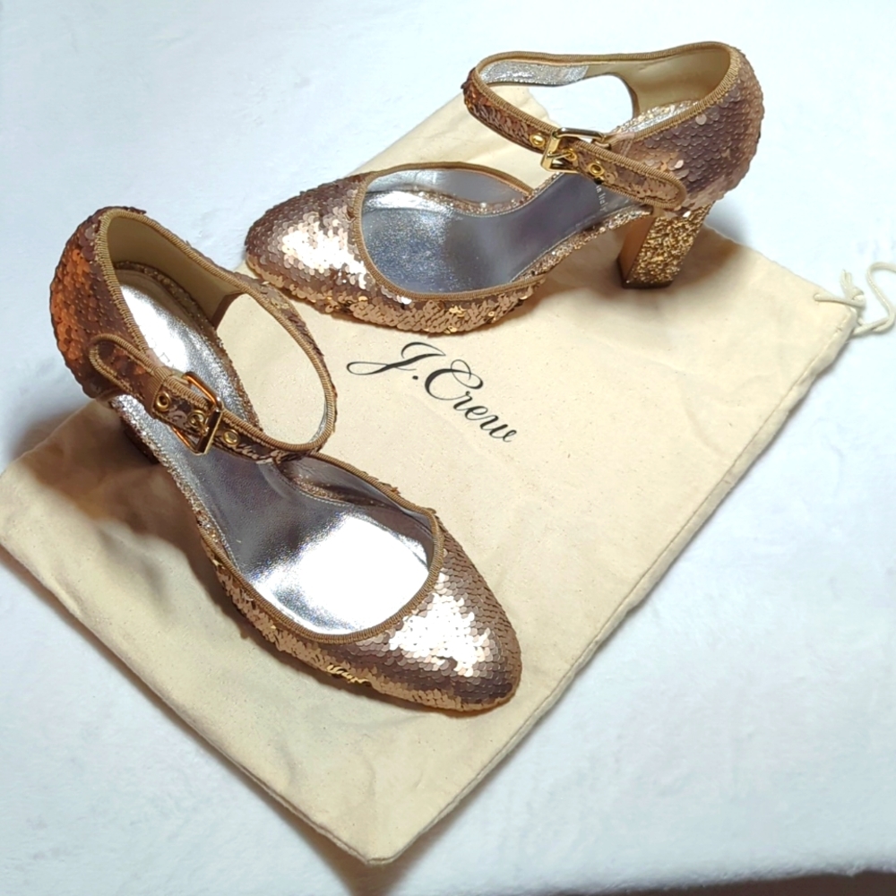 J Crew sequin sparkle heels